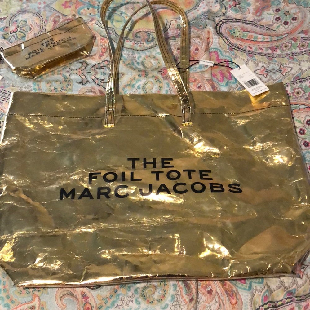 Marc Jacobs gold foil tote